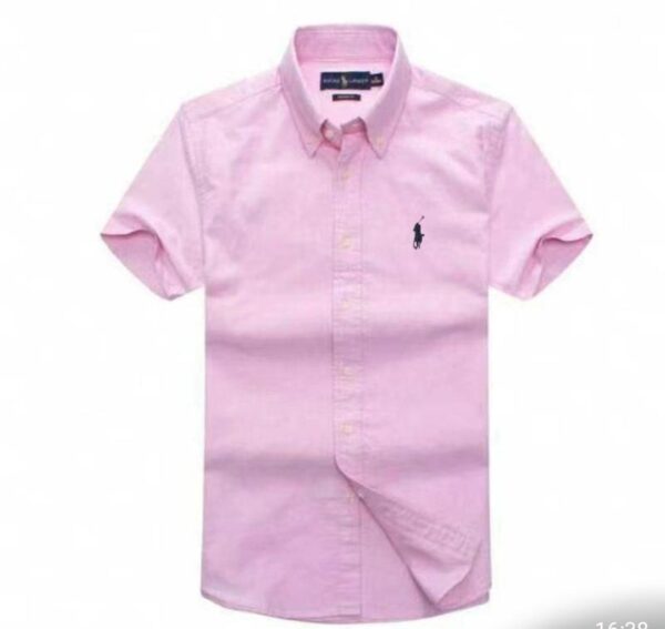 ralph short sleeve pink shirt