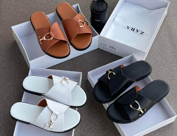 men's luxury leather palm slides