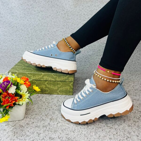 breathable thick sole canvas trainers