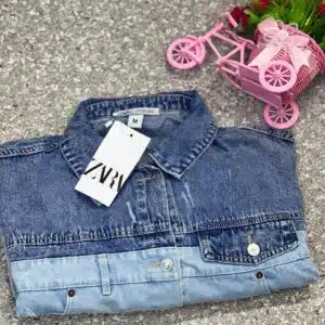 women's casual two tone denim jacket