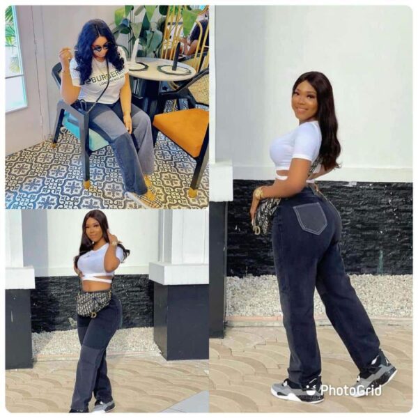 luxury patched mom denim jean