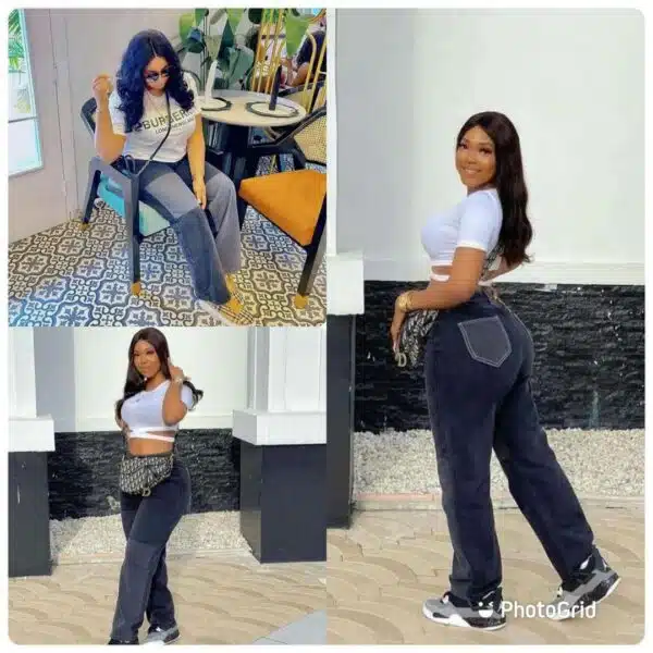 luxury patched mom denim jean