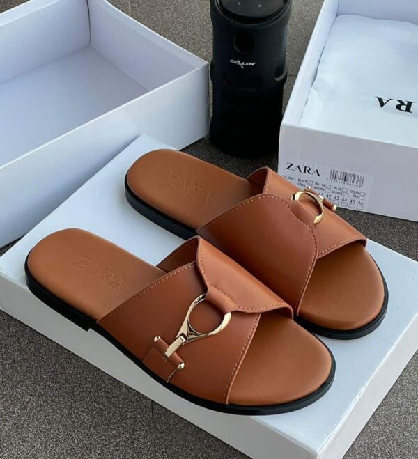 men's luxury leather palm slides
