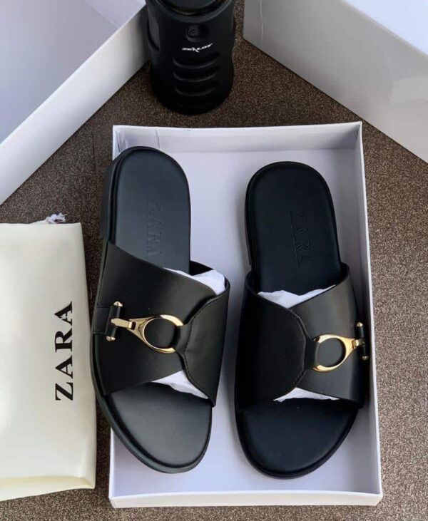 men's luxury leather palm slides