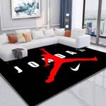LUXURIOUS ELEGANT BLACK DESIGNER CENTER RUG