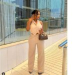 Halter Blazer Vest and Straight Leg Baggy Pants