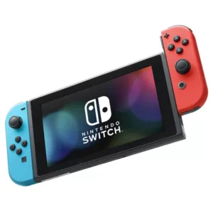 nintendo switch gaming console black with neon joy con 4