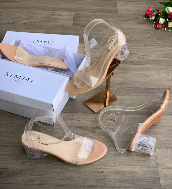 beautiful transparent block heel sandal for women