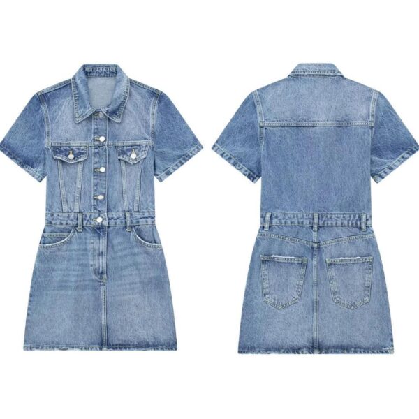 Mini Denim Shirt Dress For Ladies mini denim shirt dress for ladies