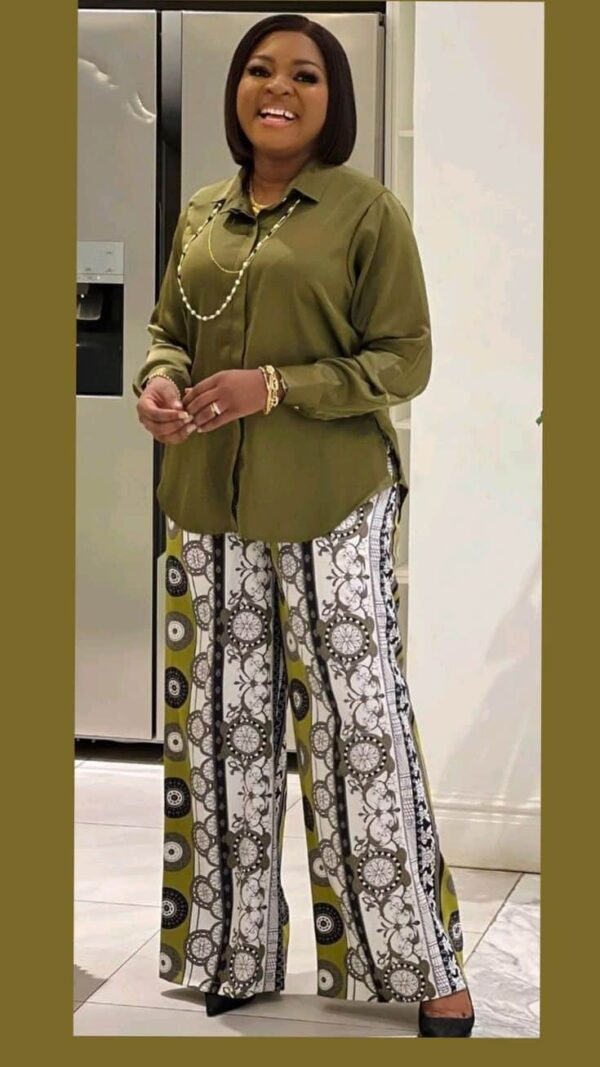 long sleeve shirt and palazo pant set