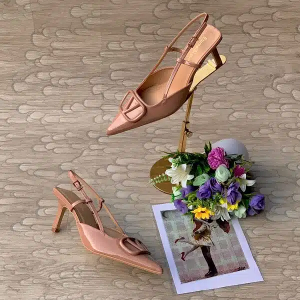 ladies pointed-toe slingeback low heel