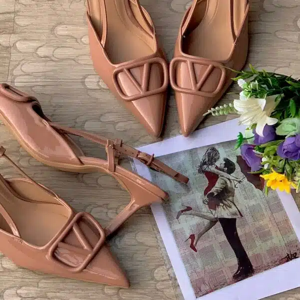 ladies pointed-toe slingeback low heel
