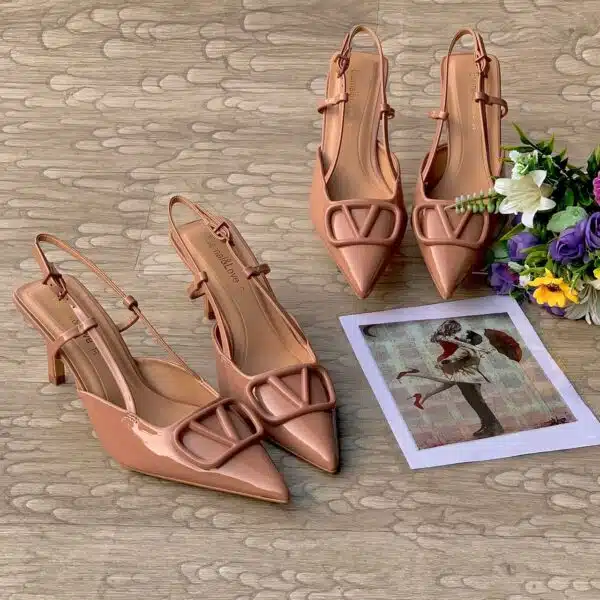ladies pointed-toe slingeback low heel