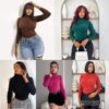 Ruched Turtleneck Long Sleeve Top