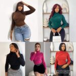 Ruched Turtleneck Long Sleeve Top