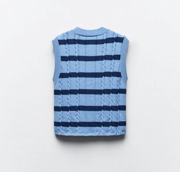 casual button down sleeveless crewneck knit vest