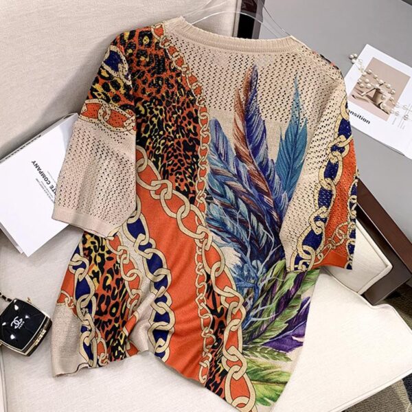 knitted multicolor vintage patchwork t-shirt