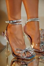 LADIES EMBELLISHED BOW STRAP HIGH HEELS