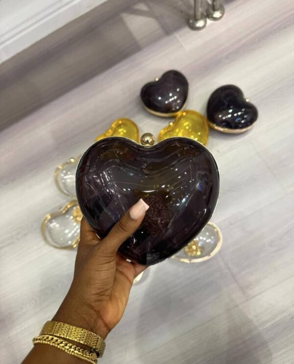 heart shaped acrylic clutch bag