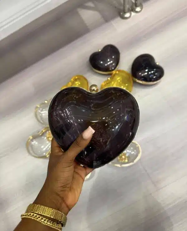 heart shaped acrylic clutch bag