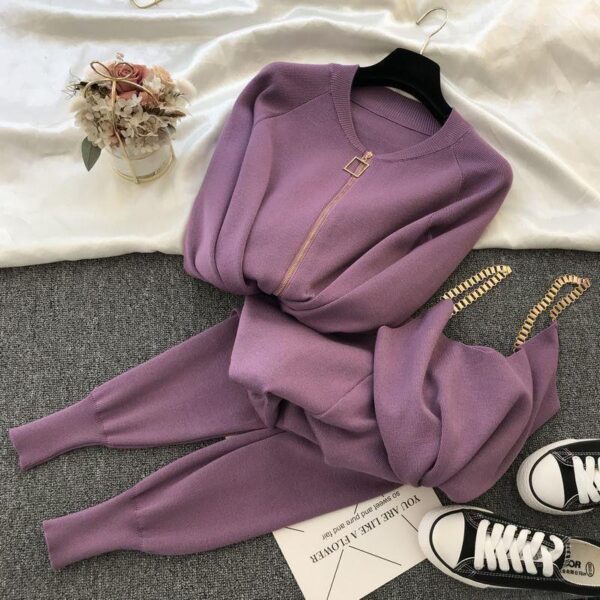 luxury 3 piece track suit set for ladies