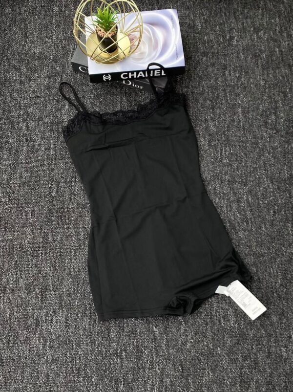 lace trim spaghetti strap playsuit