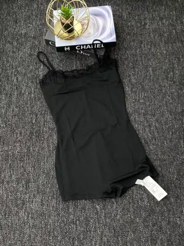 lace trim spaghetti strap playsuit