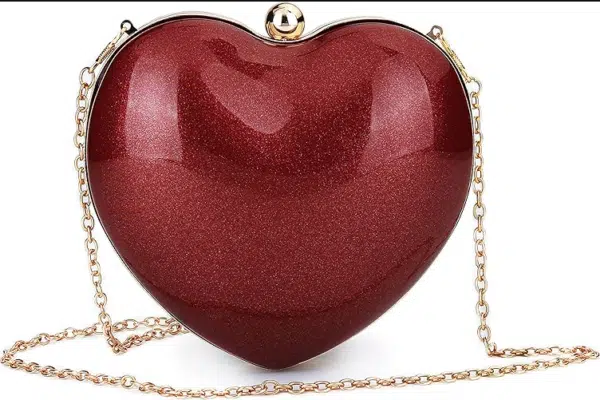 heart shaped acrylic clutch bag