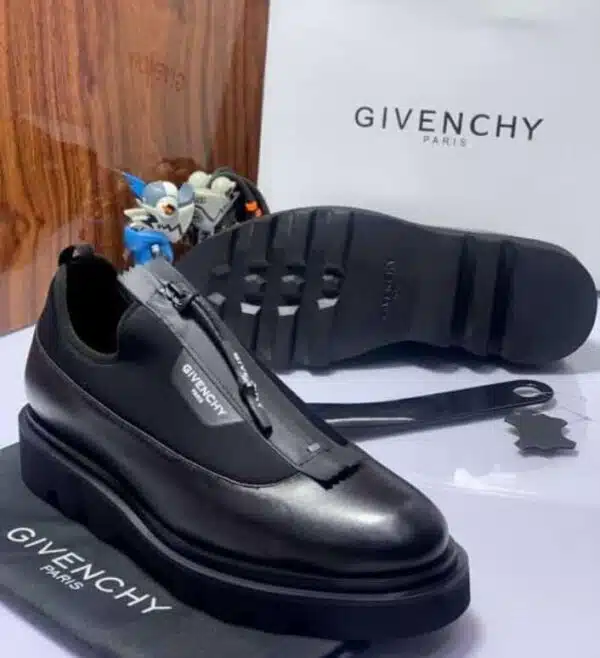 combat derby leather zip-up shoes for men