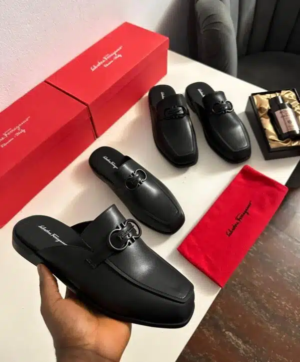 leather slip-on mules for men