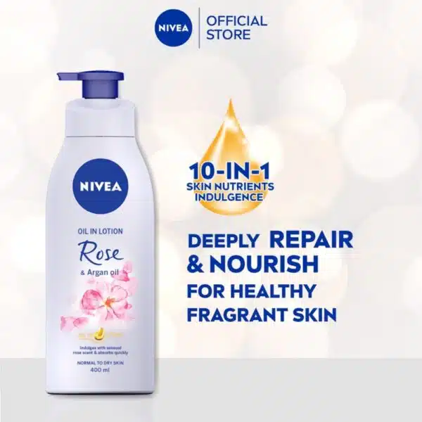 nivea rose and argan oil body lotion