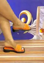 women's pleated slippers