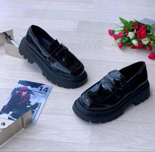 classic boussac black platform women loafers