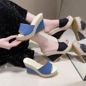 Women Denim Wedge Heeled Sandals