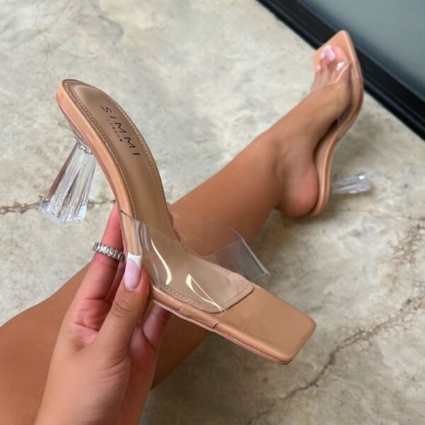 trendy transparent ladies shoes