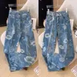 women floral print denim