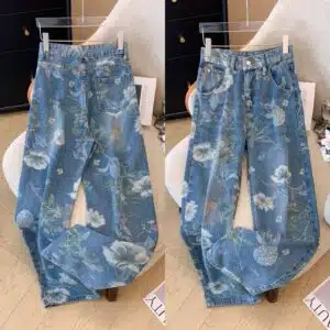 Women Floral Print Denim