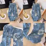 women floral print denim