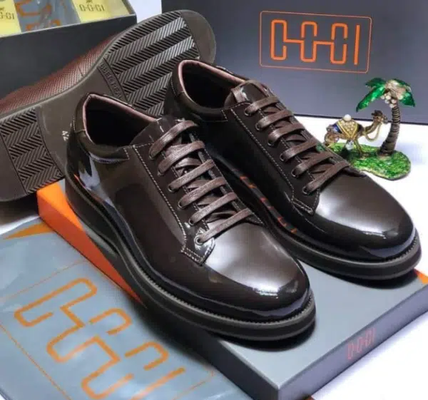 men patent leather lace up shoes