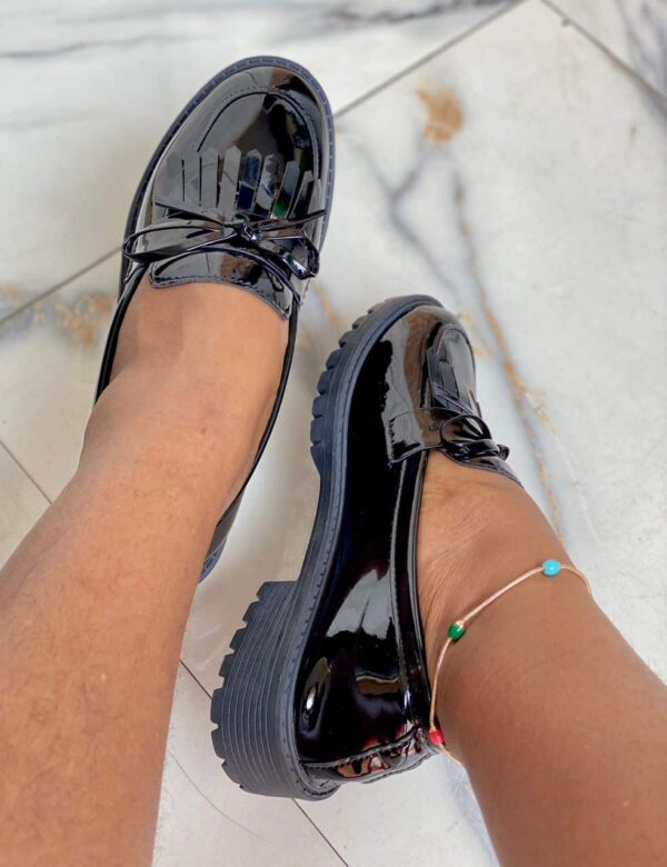 women fashion fringe bow loafers