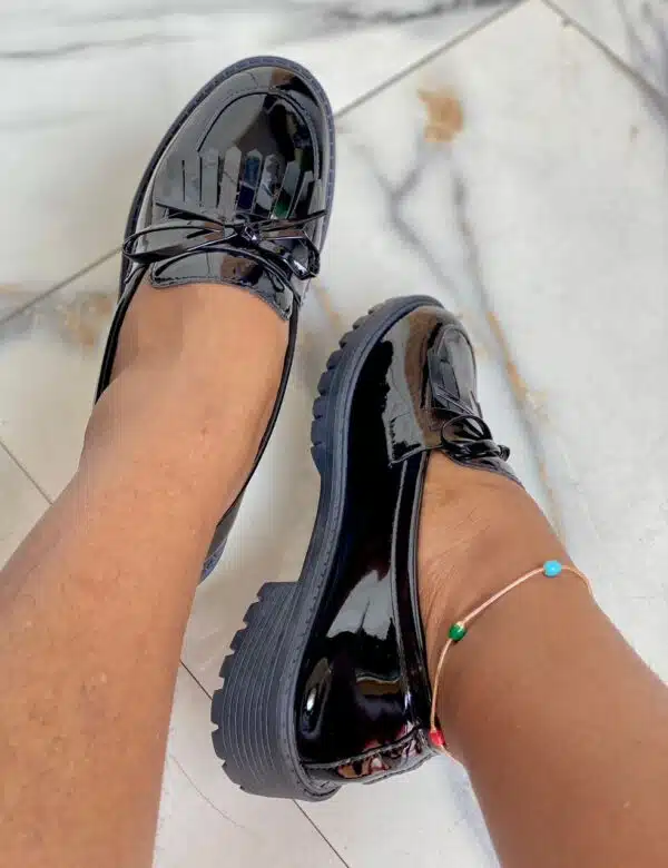 women fashion fringe bow loafers