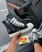 high top leather sneakers