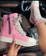 high top leather sneakers