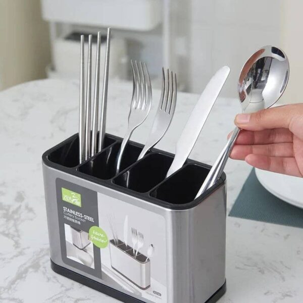 cutlery holder with drainer