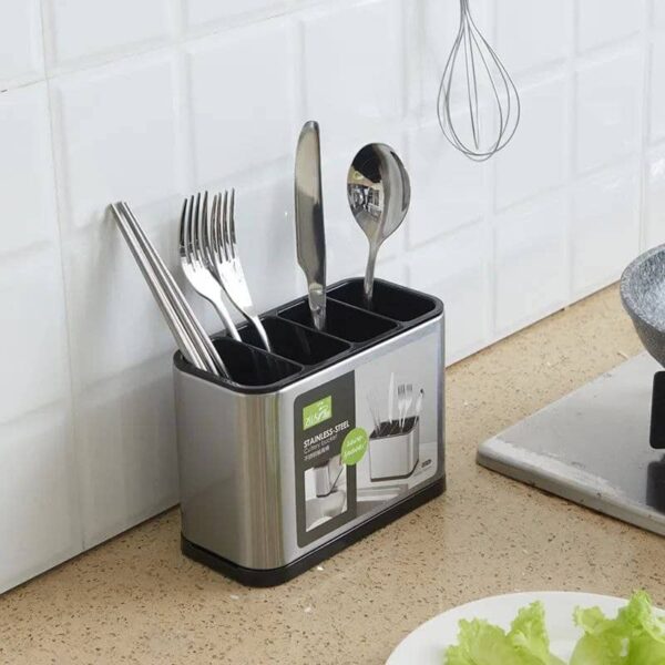 cutlery holder with drainer