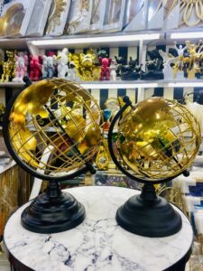 black & gold globe home decor 2