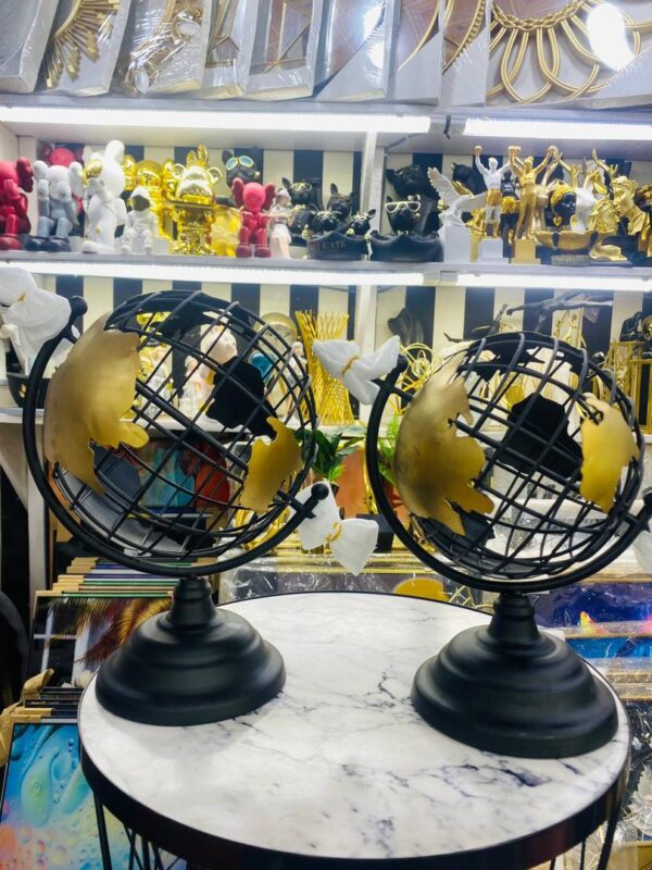 black & gold globe home decor