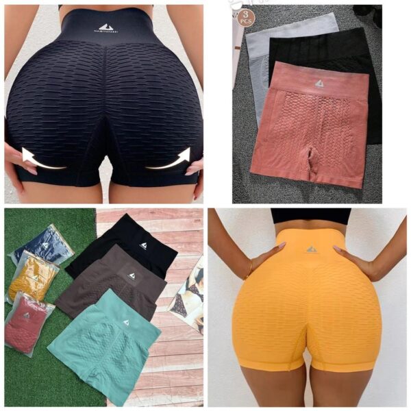 high waist bubble yoga shorts