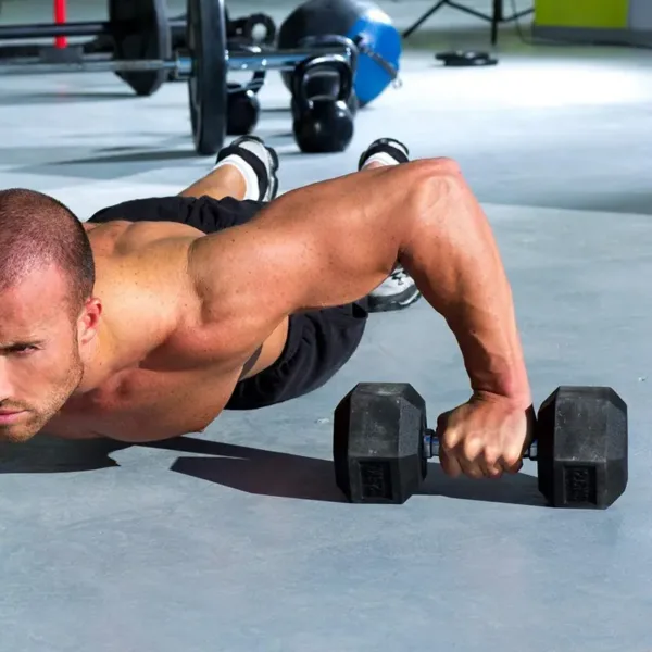 10kg hex rubber coated dumbbell pair