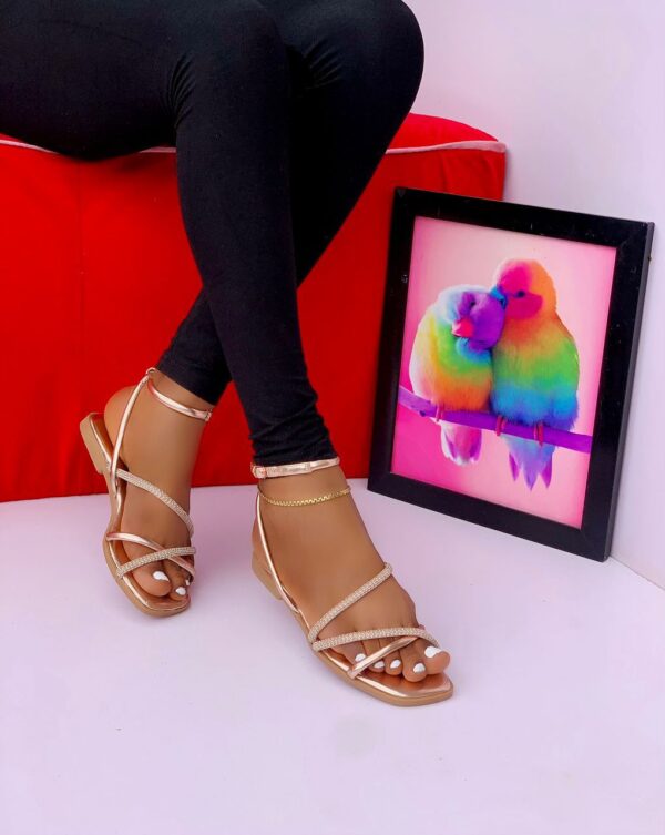 ladies strappy flat sandals